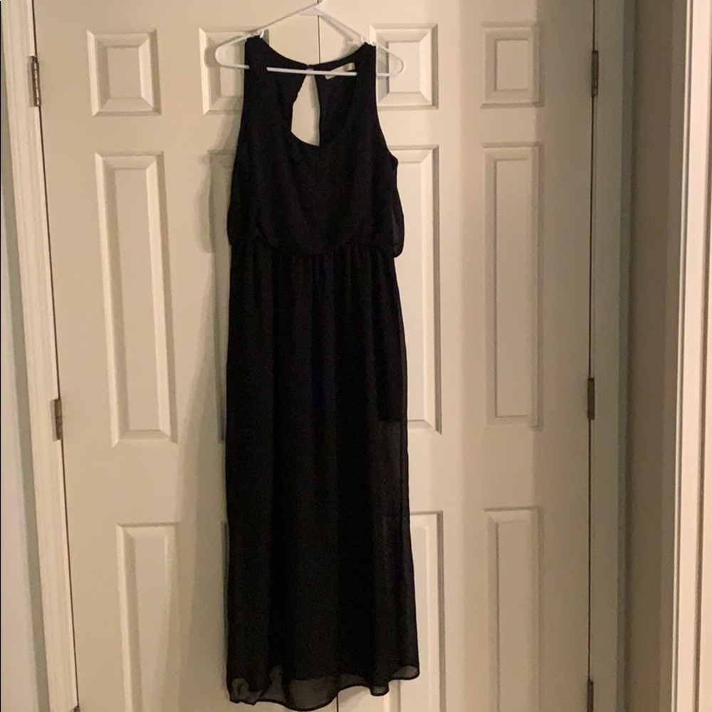 Black Mesh Maxi Dress